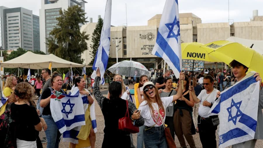 LIVE NOW: View of Hostages Square in Tel Aviv