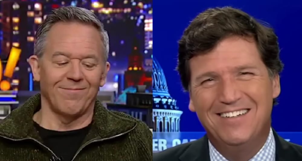 Greg Gutfeld left his audience in silence and his panel guests a little stunned after he implied his own network's firing of Tucker Carlson was an example of caving to pressure from advertisers.