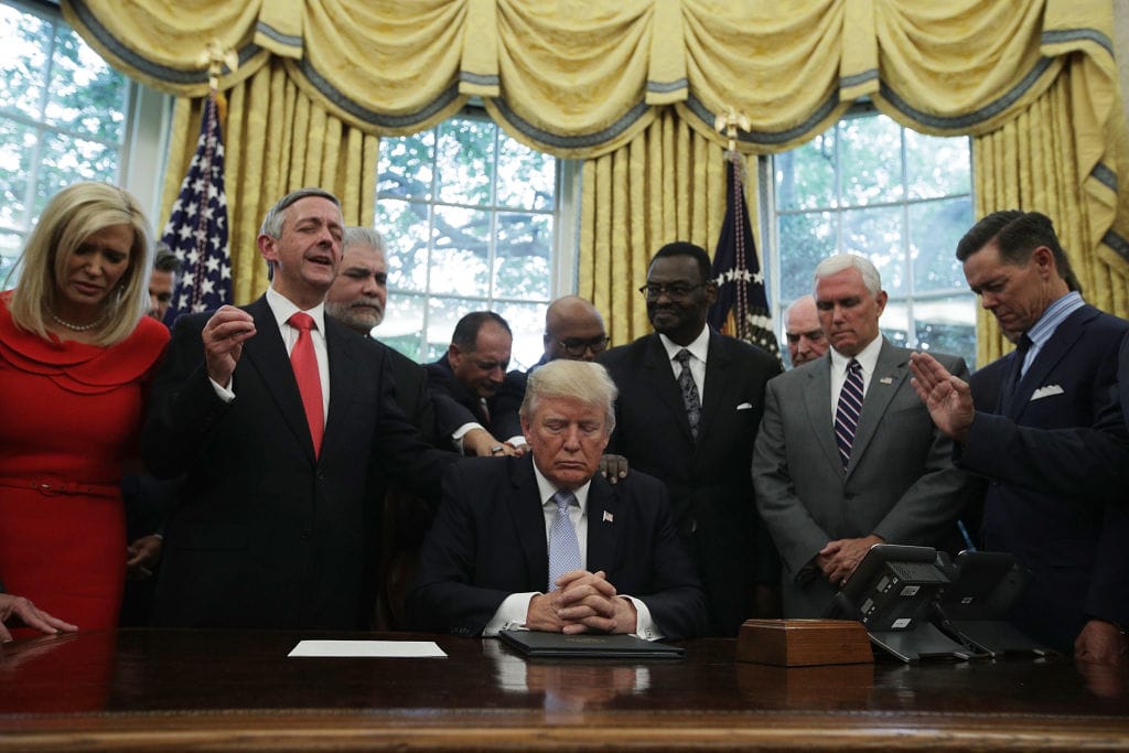 trump christian antifa violence