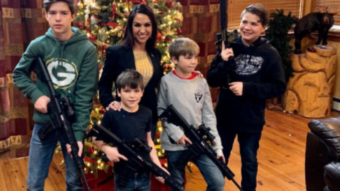 MSNBC anchor Joy Reid said that Republican Congresswoman Lauren Boebert was “cosplaying terroristic behavior” by tweeting a photo of herself and her kids holding guns