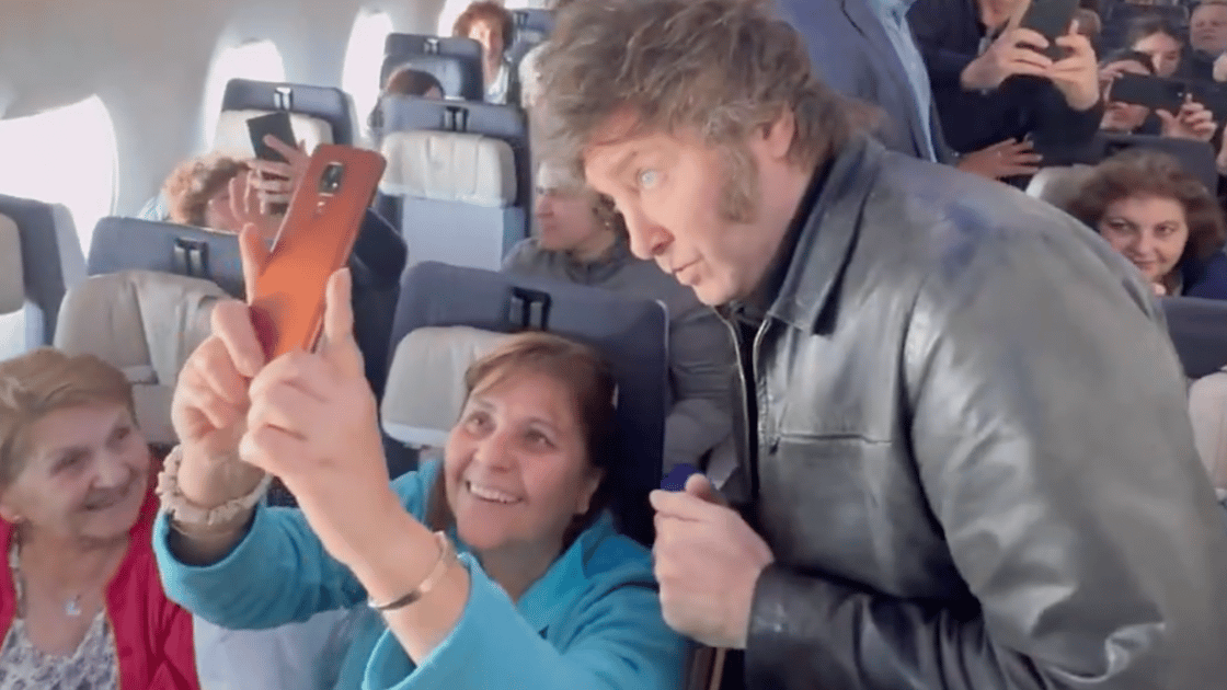 milei commercial flight