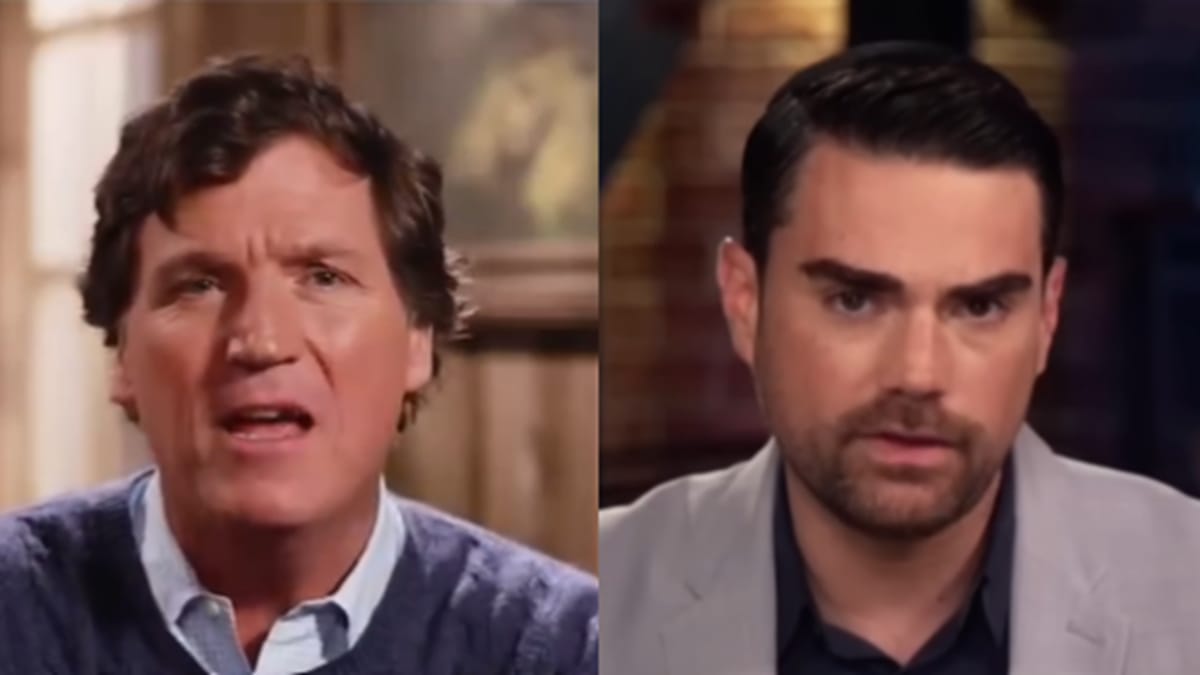 Tucker Carlson criticized conservative commentator Ben Shapiro for his perceived lack of patriotism and a focus on Israel over the United States.