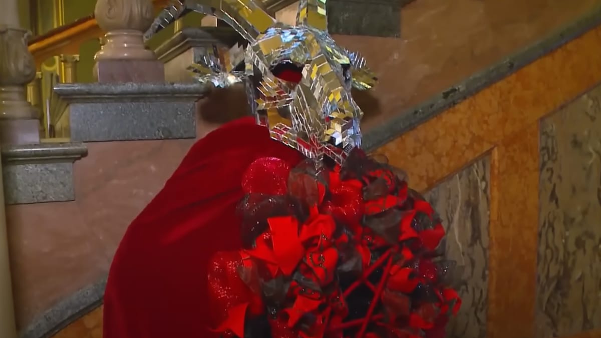 X chief Elon Musk wondered about the state of affairs in America after news broke that a Navy Reserve veteran was charged with a hate crime for vandalizing a statue of Satan at the Iowa State Capitol.