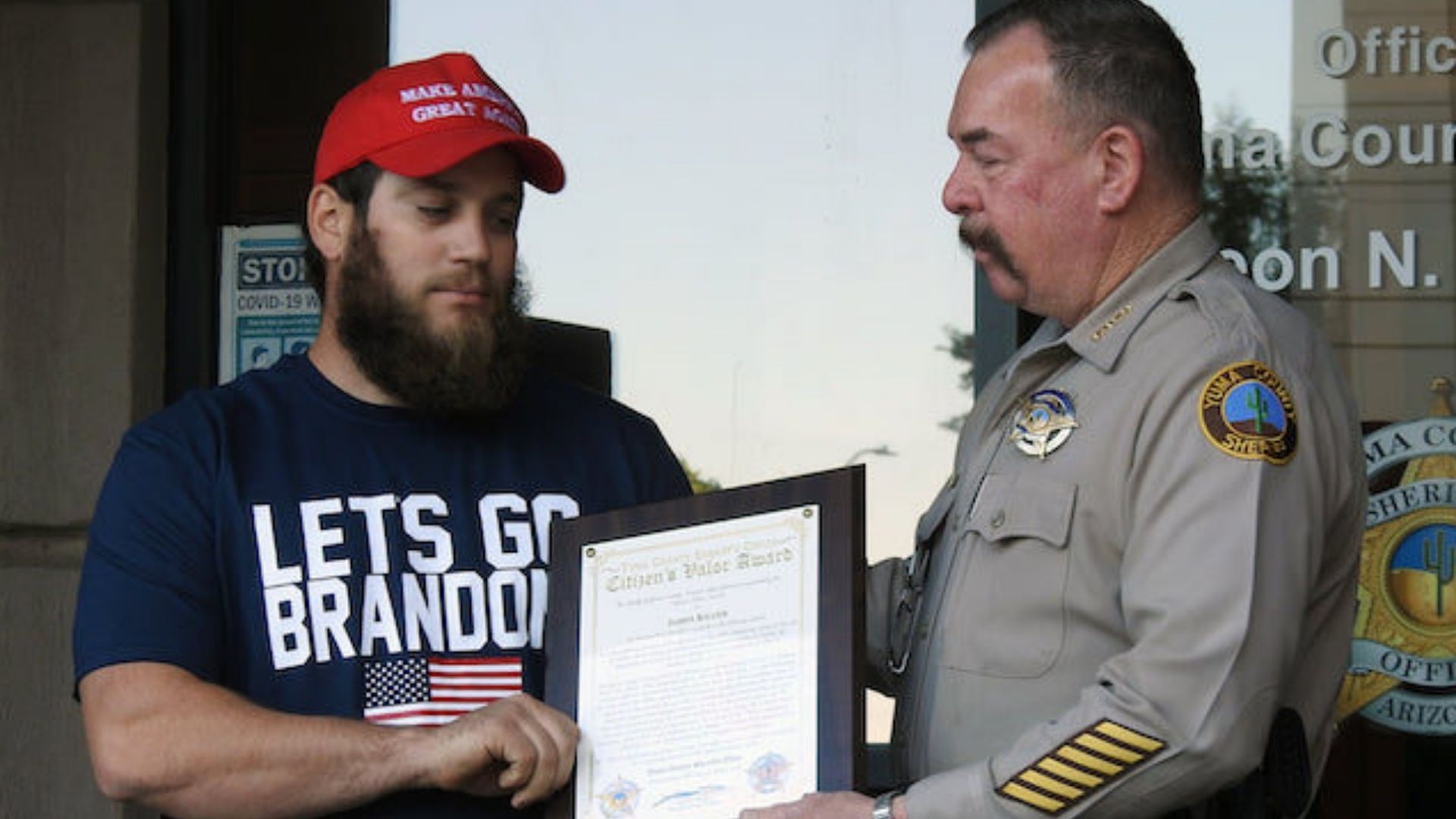 Marine Veteran Receive Valor Award While Wearing ‘Let’s Go Brandon’ Shirt