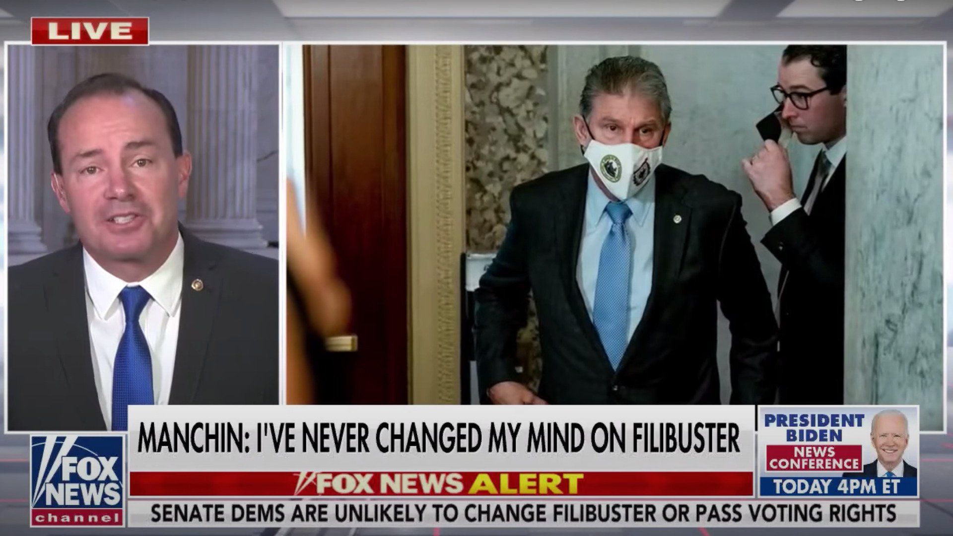 Sen. Mike Lee Says Democrats Are ‘Beating Up On Manchin and Sinema’ Because ‘They’re Desperate’