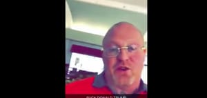 anti-Trump father knock MAGA hat off