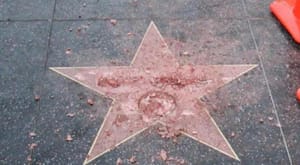 trump hollywood star vandal