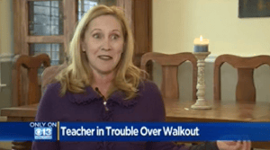 teacher suspended walkout