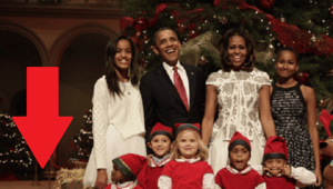 obama recycle christmas photo