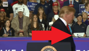 Trump helps audience member