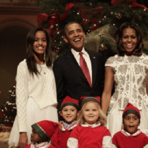 obama recycle christmas photo