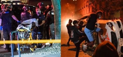 left-wing protesters