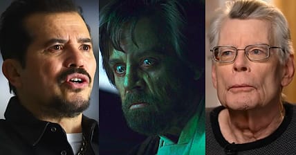 John Leguizamo Breaks Down His Most Iconic Characters | GQ via GQ, YouTube / Luke Skywalker (Mark Hamill) contemplates murdering Ben Solo (Adam Driver) in Star Wars - Episode VII: The Last Jedi (2017), Lucasfilm / Author Stephen King returns with chilling new book "Holly" via CBS Mornings, YouTube