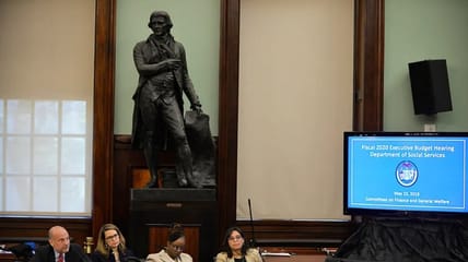 New York City Mayor Bill de Blasio is banishing a statue of Thomas Jefferson, one of the nation's Founding Fathers, from council chambers in City Hall.