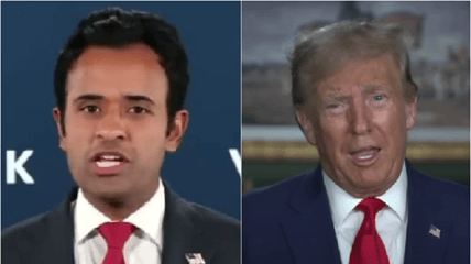 Conservative presidential candidate Vivek Ramaswamy responded to the Georgia indictments against former President Donald Trump by calling them out as "political persecutions."