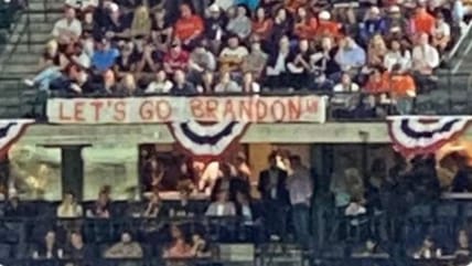 ‘Let’s Go Brandon’ Banner Hung By Fans During Game 2 Of World Series