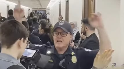 Anti-Israel protesters close the Capitol cafeteria and chant 'We can't eat the Senate until Gaza eats'
