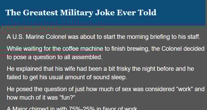best military joke
