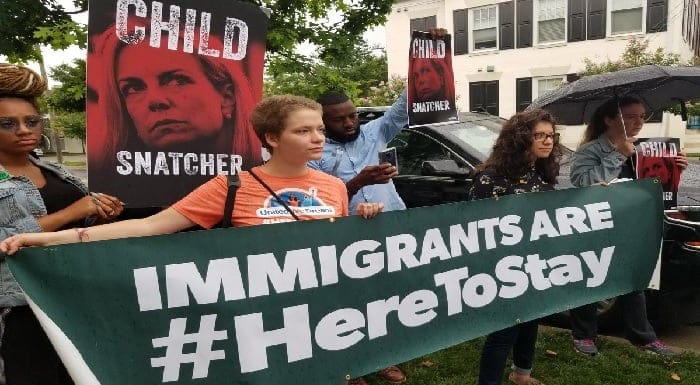 DHS Secretary protesters
