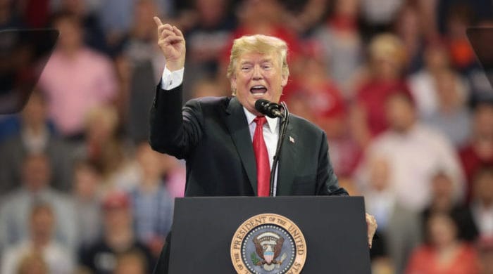 trump mocks protester