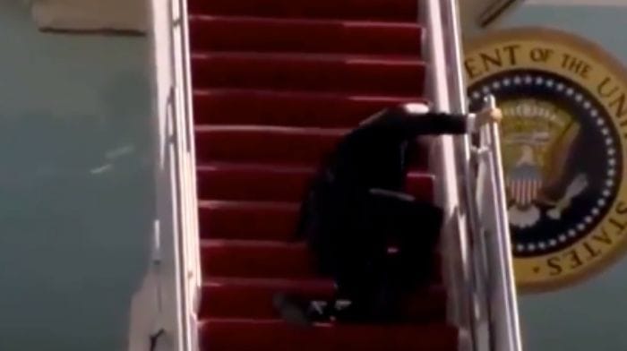 biden falls up stairs