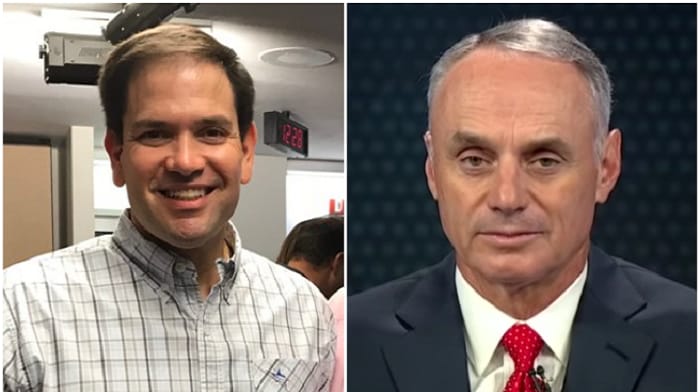 Marco Rubio challenged Major League Baseball commissioner Rob Manfred to give up his membership at Augusta National Golf Club in the midst of his league's actions regarding Georgia’s new voting law.