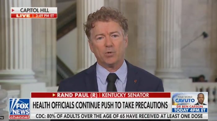 Rand Paul Says If Biden Wants More People Vaccinated, He Should Take Off His Mask And Burn It