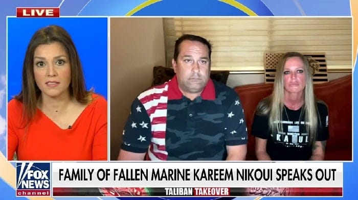 The parents of Kareem Nikoui, a Marine killed in a suicide bombing outside Kabul airport in Afghanistan in August, demanded General Mark Milley resign for his role in the botched withdrawal effort.