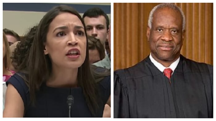 AOC is demanding Supreme Court Justice Clarence Thomas resign or face impeachment for what she has determined are ethical breaches.