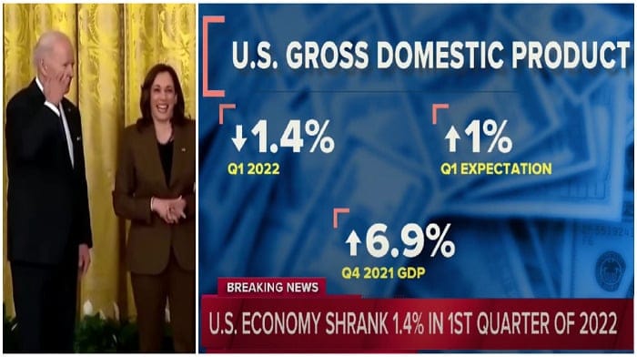 The U.S. economy took a dramatic hit in the first quarter of 2022, with Gross Domestic Product shrinking at a 1.4% pace, lower than experts had anticipated.