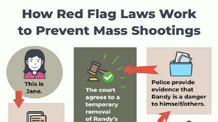 Pennsylvania Governor Tom Wolf posted a meme meant to simplify how red flag laws work, including an explainer on how social media posts with pictures of guns and "cryptic" messages could lead to temporary gun confiscation.