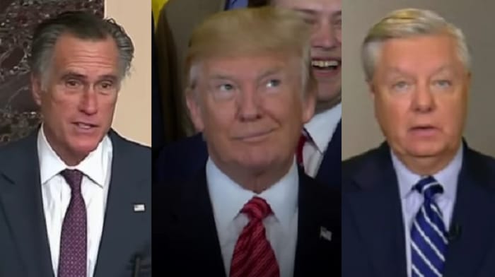 Senators Lindsey Graham and Mitt Romney led a host of Republican congressmen expressing disagreement with former President Donald Trump over his vow to pardon convicted protesters from the January 6 riot at the Capitol.