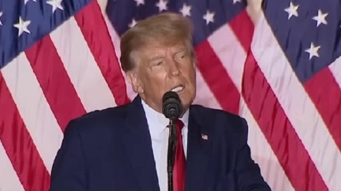 Former President Donald Trump shared a column on his Truth Social media platform suggesting a "coming split" in the Republican party and discusses the possibility of him running as a third-party candidate in 2024.