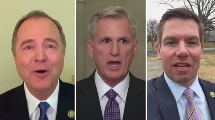 House Speaker Kevin McCarthy formally rejected a last-ditch bid for Representatives Adam Schiff and Eric Swalwell to serve on the House Intelligence Committee, noting "integrity matters."
