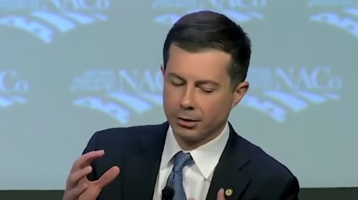 Pete Buttigieg focused on alleged racial inequality in construction sites, noting the workers on infrastructure projects often look different from the people in the community in which they are working.