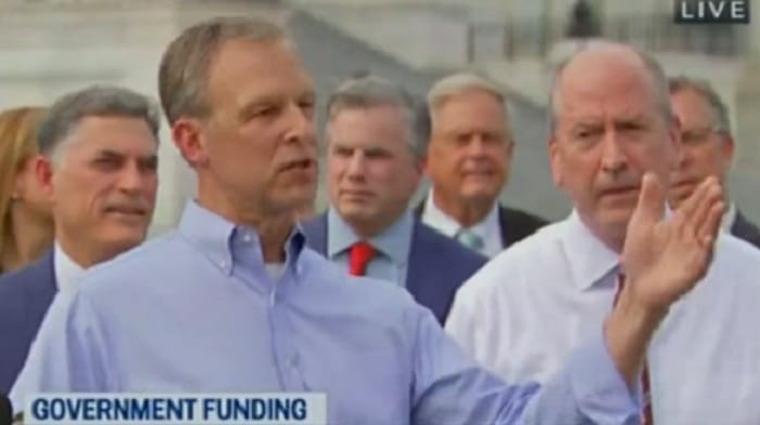 Representative Scott Perry got into a heated exchange with a reporter suggesting Americans haven't seen any evidence to support an impeachment inquiry into President Joe Biden.