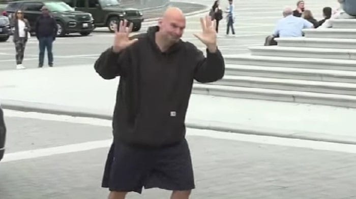 Democrat John Fetterman responded to news that the Senate had passed a formal dress code by dropping an image meme of comedian Kevin James.