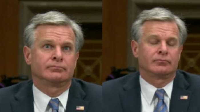 FBI Director Christopher Wray paused for nearly ten seconds when asked to comment on whether or not the country is safer since President Biden took office, eventually admitting terror threats to Americans "have elevated."
