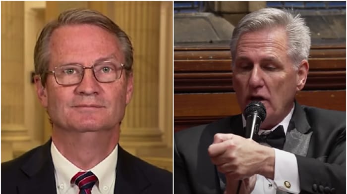 Kevin McCarthy was chased down by his colleague Tim Burchett after the former Speaker shoved him with a "clean" elbow "shot to the kidneys."