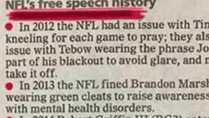 nfl free speech history