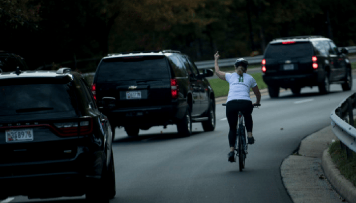 trump flipped off