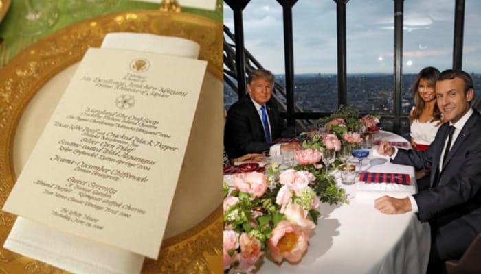 trump state dinner menu