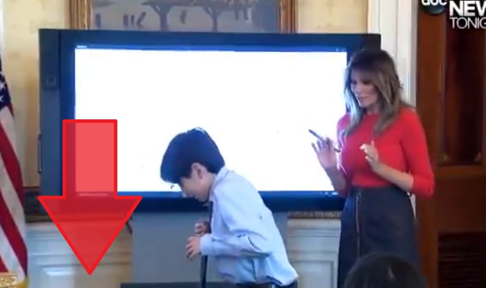 melania trump spilled water