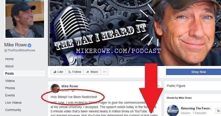 mike rowe youtube restricted