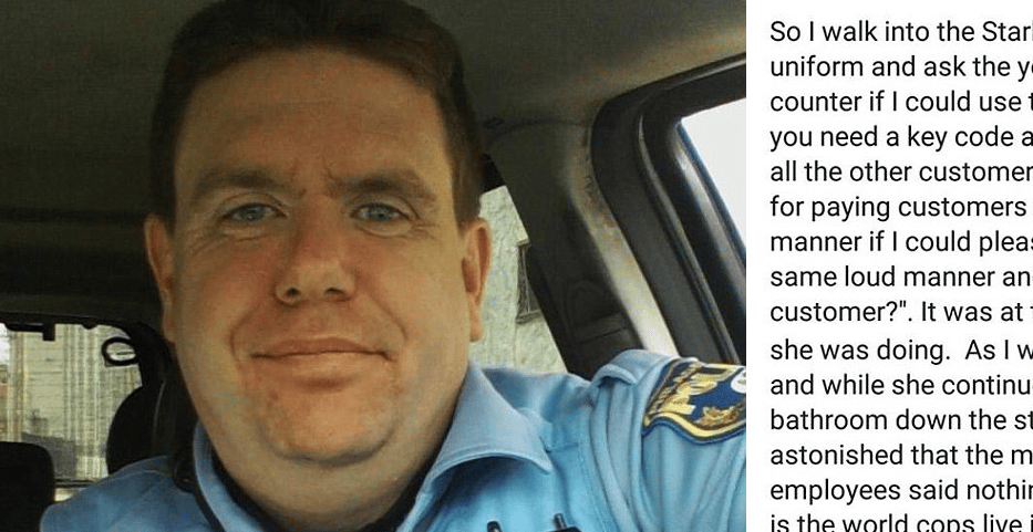 cop refused bathroom starbucks