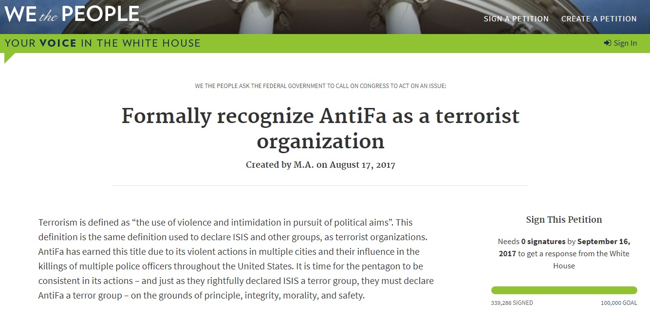 antifa terrorist group