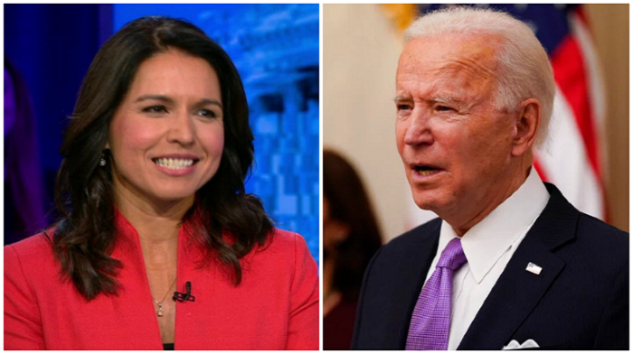 Former presidential candidate Tulsi Gabbard slammed a 'domestic terror' bill proposed by Adam Schiff, saying it would target "half of the country," and called on President Biden to denounce such efforts.