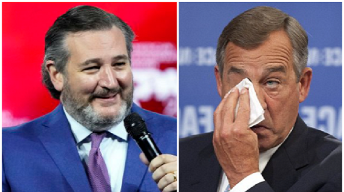 Ted Cruz fired back at John Boehner after the former Republican House Speaker rattled off an expletive-laced insult to the Texas senator while recording the audio for his upcoming book.