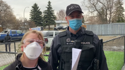 A Canadian pastor who went viral for demanding police officers checking for COVID compliance leave his church on Good Friday got another visit - and he kicked them out again.