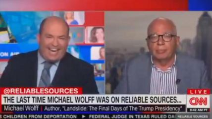 Michael Wolff, author of the new book Landslide, may well have delivered the ultimate insult to CNN's Brian Stelter, saying he is the "flip side of Donald Trump."